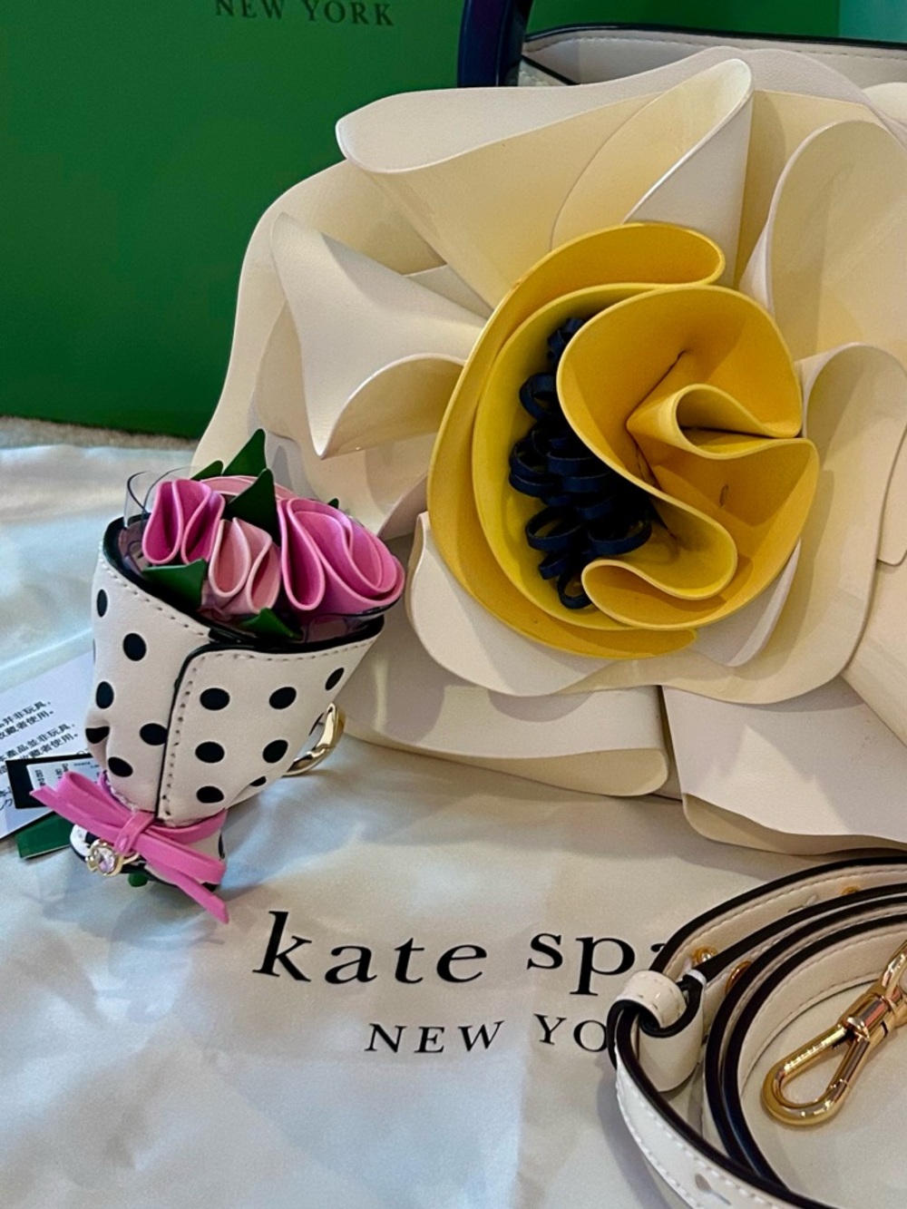 MOM’S DAY$$ DROP!! $148 NWT KS BAGCHARM FREE W/ KS Flora Patent Leather3D Bag!